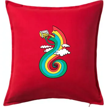 Polštář Piju jako duha (Pecka design) - Polštář 50x50 - 50x50 - Pouze potah ( Červená )