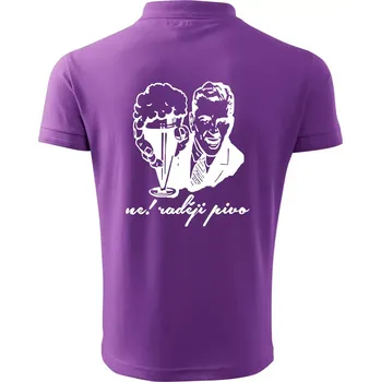 Pánská košile Ne! Raději pivo - Polokošile pánská Pique Polo 203 - S ( Fialová )