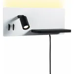 PAULMANN LED nástěnné svítidlo Serra USB C 2700K / 230V 5,5 / 1x2,6W stmívatelné bílá mat/černá mat levé