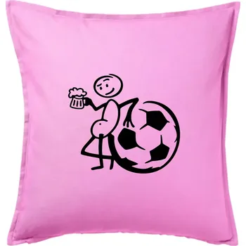Polštář Velký fotbalista - Polštář 50x50 - 50x50 - Pouze potah ( Růžová )