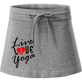 Dámská sukně Live Love Yoga - Sportovní sukně - two in one - S ( Tmavě šedý melír )