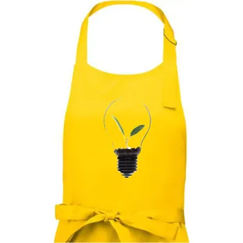 Kuchyňská zástěra Žárovka květináč - Dámská zástěra na vaření - Univerzální velikost ( Žlutá )