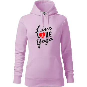 Dámská mikina Live Love Yoga - Mikina dámská Cape s kapucí - S ( Orchid )