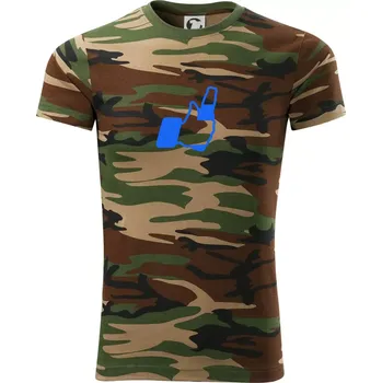 Pánské tričko FCB pivo - Army CAMOUFLAGE - L ( Hnědý maskáč )