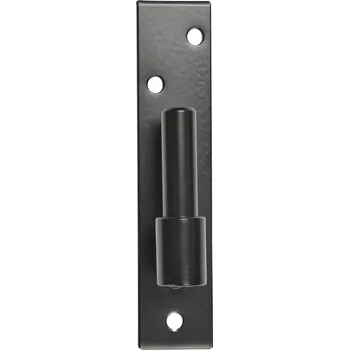 pant Dveřní závěs s čepem na ploché desce ø 10 mm, ocel černá prášková barva RAL 9005 | Dveře a&nbsp;dveřní příslušenství Dveřní panty, Dveřní závěsy Závěsy dlouhé, závěsy křížové