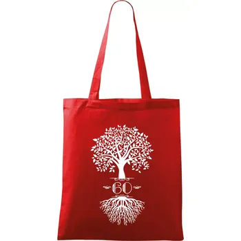 Narozeninový strom 60 - Taška bavlněná - 42 x 38 cm ( Červená )
