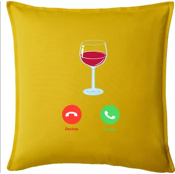 Polštář Víno volá (Pecka design) - Polštář 50x50 - 50x50 - Pouze potah ( Žlutá )