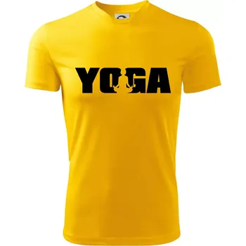 Yoga nápis - Dětské triko sportovní (dresovina) - 158 cm/12 let ( Žlutá )