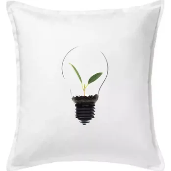Polštář Žárovka květináč - Polštář 50x50 - 50x50 - Včetně výplně ( Bílá )