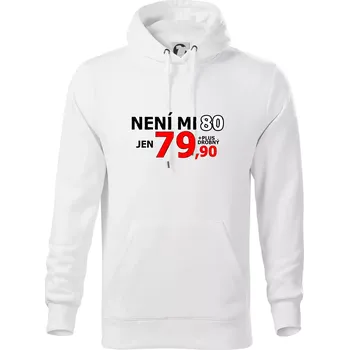 Pánská mikina Není mi 80 - Mikina pánská Cape s kapucí - XL ( Bílá )
