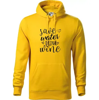 Pánská mikina Save water drink wine - Mikina pánská Cape s kapucí - 3XL ( Žlutá )