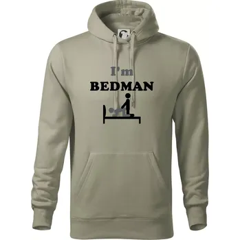 Pánská mikina I am Bedman (Hana-creative) - Mikina pánská Cape s kapucí - 5XL ( Light khaki )