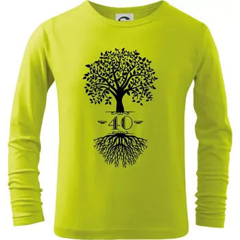 Dětská móda Narozeninový strom 40 - Triko dětské Long Sleeve - 122 cm/6 let ( Limetková )