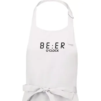 Kuchyňská zástěra Beer hodiny - Dámská zástěra na vaření - Univerzální velikost ( Bílá )
