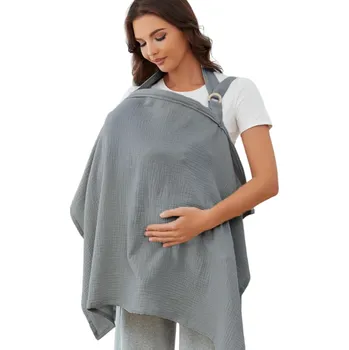 Příslušenství k odsávačce mléka Kojící zástěra 100 x 70 cm Bavlněná ochranná zástěra na kojení Miminko a matka Soukromí při krmení Praktická kojící pomůcka šedá