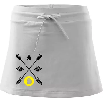 Dámská sukně Pivo ingredience - Sportovní sukně - two in one - M ( Bílá )