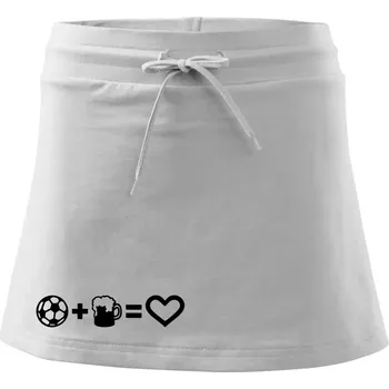 Dámská sukně Míč, pivo, srdce - Sportovní sukně - two in one - L ( Bílá )