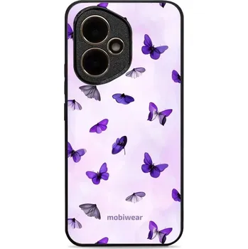 Pouzdro na mobilní telefon Lesklý kryt Mobiwear Glossy - Honor 400 - GP77G Fialoví motýlci (Prémiové lesklé pouzdro, obal, kryt Mobiwear Glossy na mobil Honor 400 - GP77G Fialoví motýlci, materiál Plast + TPU silikon - krytí po všech stranách, neošoupatelný potisk, tenké provedení,