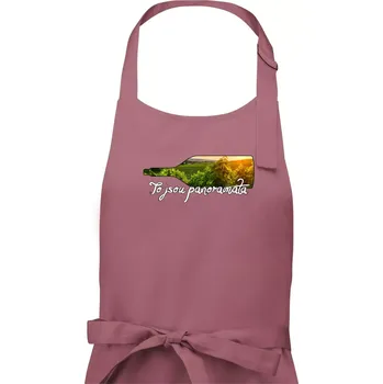 Kuchyňská zástěra To jsou panoramata vinice - Pánská zástěra na vaření - Univerzální velikost ( Starorůžová )