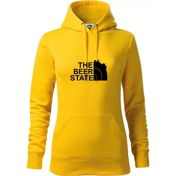 Dámská mikina The Beer State - Praha - Mikina dámská Cape s kapucí - S ( Žlutá )
