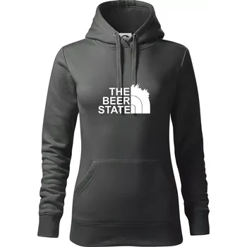 Dámská mikina The Beer State - Praha - Mikina dámská Cape s kapucí - 2XL ( Tmavá břidlice (šedá se zeleným nádechem) )