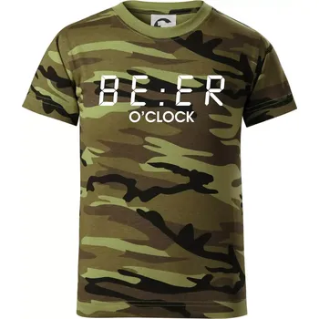 Beer hodiny - Dětské maskáčové triko - 146 cm/10 let ( Zelený maskáč )