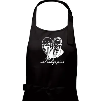 Kuchyňská zástěra Ne! Raději pivo - Pánská zástěra na vaření - Univerzální velikost ( Černá )