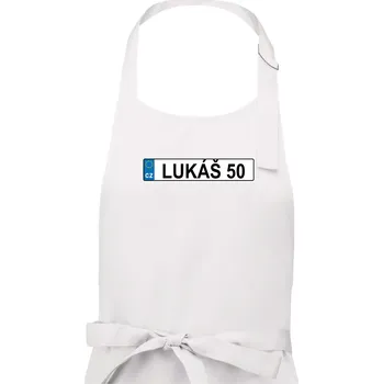 Kuchyňská zástěra SPZ Lukáš 50 - Pánská zástěra na vaření - Univerzální velikost ( Bílá )