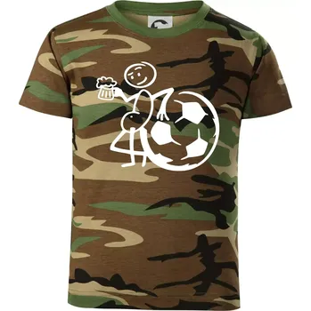 Velký fotbalista - Dětské maskáčové triko - 146 cm/10 let ( Hnědý maskáč )