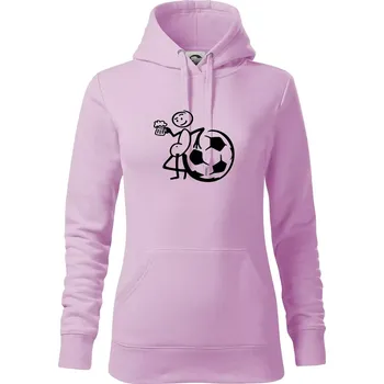 Dámská mikina Velký fotbalista - Mikina dámská Cape s kapucí - M ( Orchid )