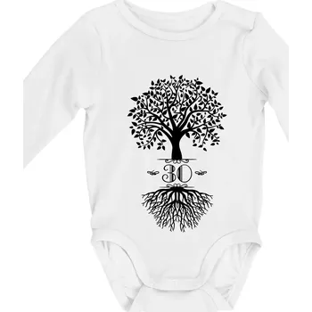 Kojenecký body Narozeninový strom 30 - Body kojenecké s dlouhým rukávem - Dlouhý r. do 3 měs ( Bílá )
