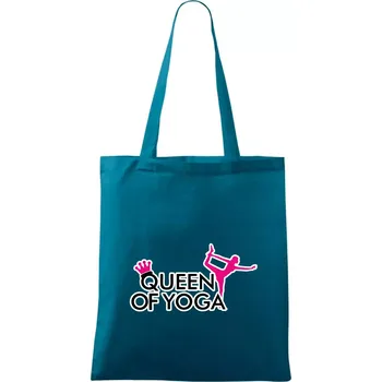 Queen Of Yoga - Taška bavlněná - 42 x 38 cm ( Petrolejová )