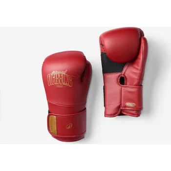 Boxerské rukavice DOMYOS Boxerské ergonomické rukavice 10 OZ KAŠTANOVÁ|ČERVENÁ