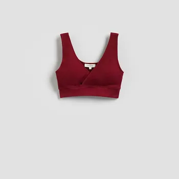 Dámské tričko Reserved - Bezešvý top sportovního stylu - hnědá - 074GT-83X - 074GT-83X-XL