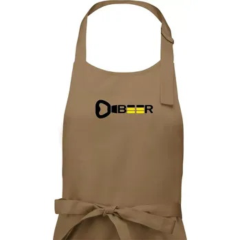 Kuchyňská zástěra Otvírák Beer - Dámská zástěra na vaření - Univerzální velikost ( Cappuccino )