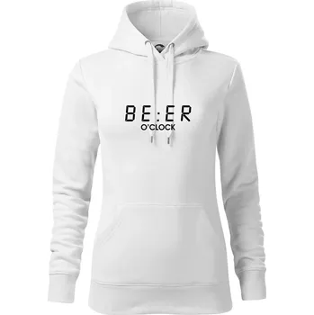 Dámská mikina Beer hodiny - Mikina dámská Cape s kapucí - L ( Bílá )