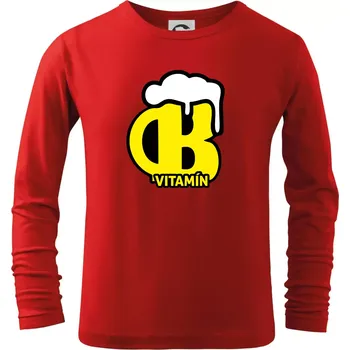 Chlapecké tričko Pivo vitamín B - Triko dětské Long Sleeve - 122 cm/6 let ( Červená )