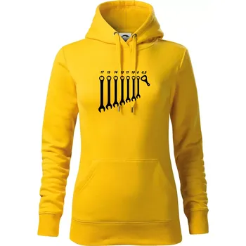 Dámská mikina Opravář piva - Mikina dámská Cape s kapucí - XL ( Žlutá )