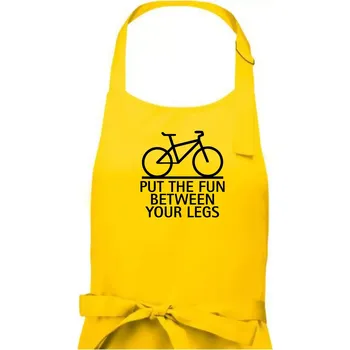 Kuchyňská zástěra Put the fun between your legs - Dámská zástěra na vaření - Univerzální velikost ( Žlutá )