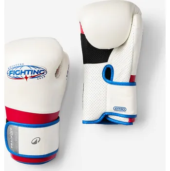 Boxerské rukavice DOMYOS Boxerské ergonomické rukavice 12 OZ BÍLÁ