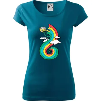 Dámské tričko Piju jako duha (Pecka design) - Dámské triko Pure - XS ( Petrolejová )