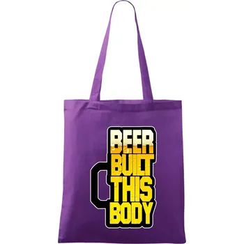 Beer built this body - Taška bavlněná - 42 x 38 cm ( Fialová )