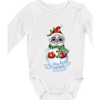Ne, není mi teplo dědečku - Body kojenecké s dlouhým rukávem - Dlouhý r. do 3 měs ( Bílá )