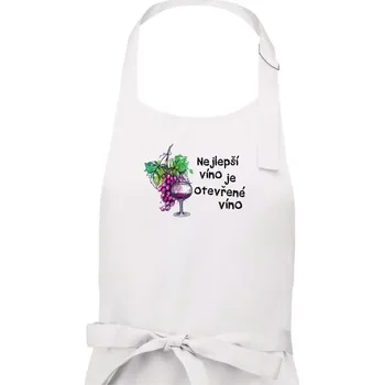 Kuchyňská zástěra Nejlepší víno je otevřené víno - Pánská zástěra na vaření - Univerzální velikost ( Bílá )
