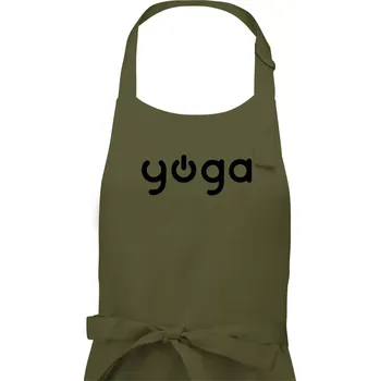 Kuchyňská zástěra Power yoga logo - Pánská zástěra na vaření - Univerzální velikost ( Khaki )