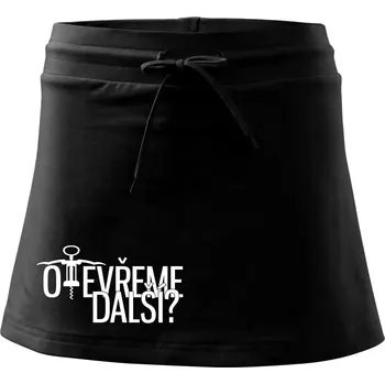 Dámská sukně Otevřeme další? - Sportovní sukně - two in one - L ( Černá )