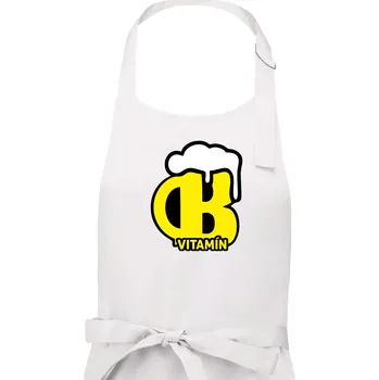 Kuchyňská zástěra Pivo vitamín B - Pánská zástěra na vaření - Univerzální velikost ( Bílá )