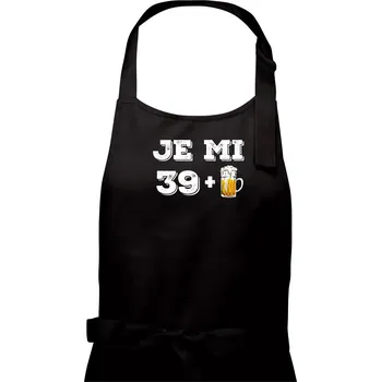 Kuchyňská zástěra Je mi 40 pivo - Pánská zástěra na vaření - Univerzální velikost ( Černá )