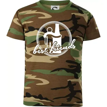 Best friends pivo - Dětské maskáčové triko - 104-110cm / 3-4 roky ( Hnědý maskáč )