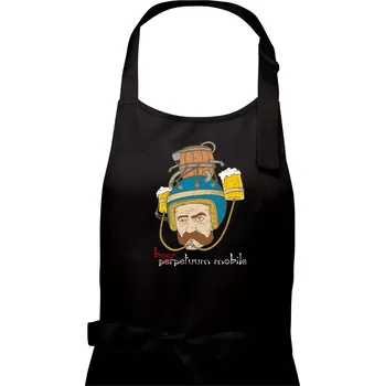 Kuchyňská zástěra Beerpetuum mobile - Dámská zástěra na vaření - Univerzální velikost ( Černá )